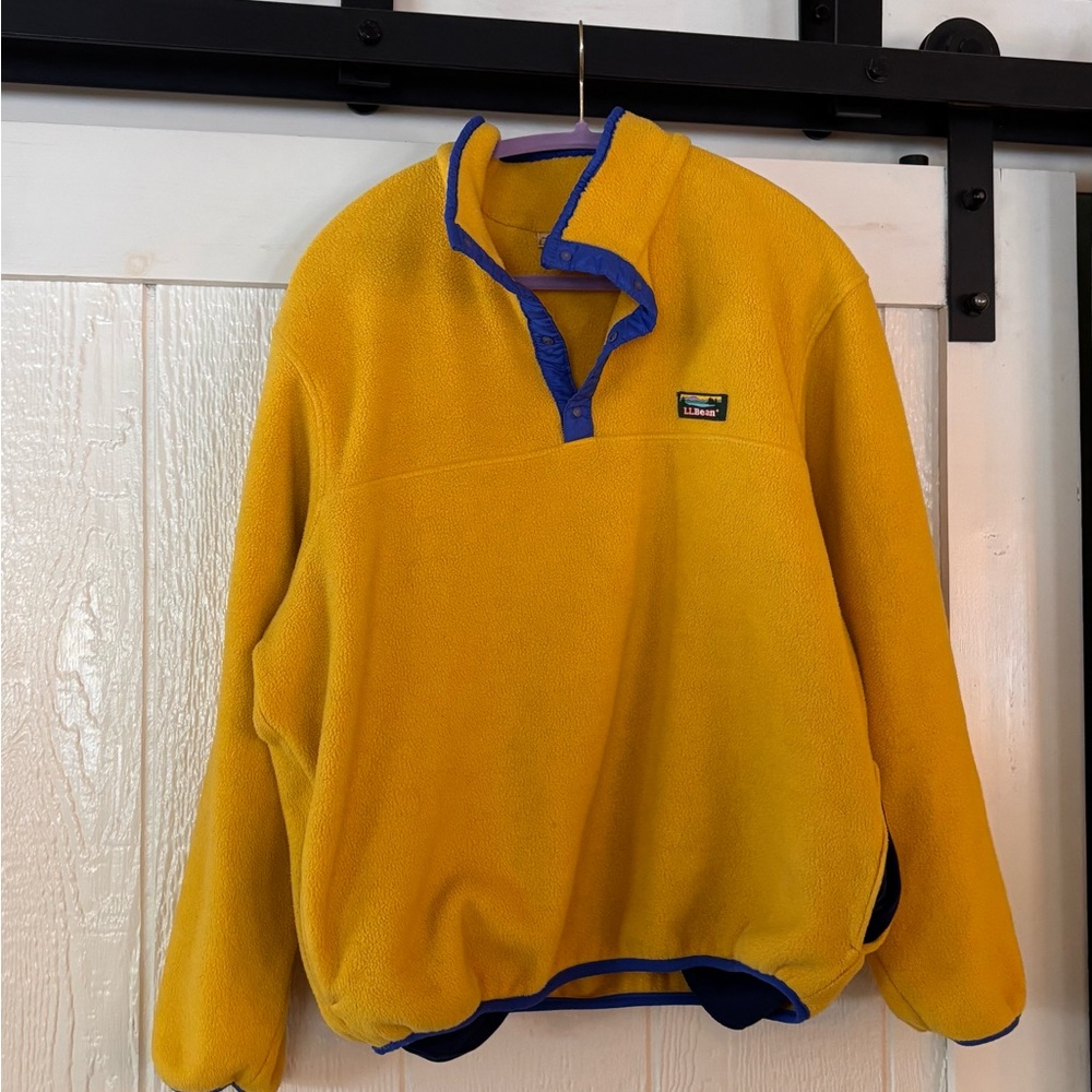 L.L. Bean Fleece Pullover with Blue Trim